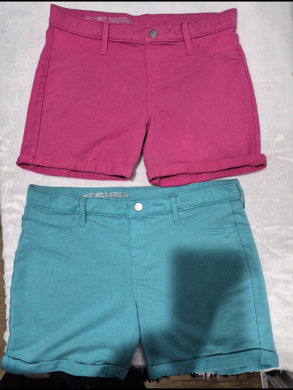 Kids Casual Wonder Nation  Roll-Hem Shorts in Fuchsia and Teal 14/16